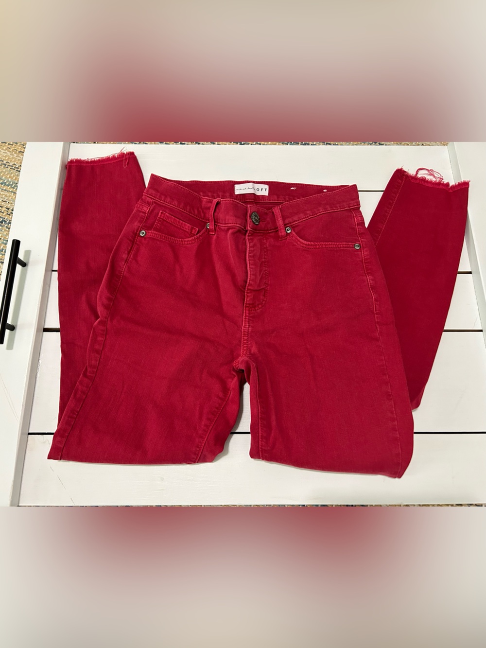 LOFT 🇺🇸Skinny Jeans with Frayed Hem Summer USA 250 Fourth of July Backyard BBQ